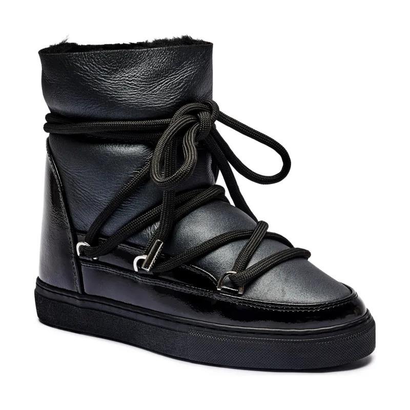 INUIKII Śniegowce GLOSS WEDGE |skóra