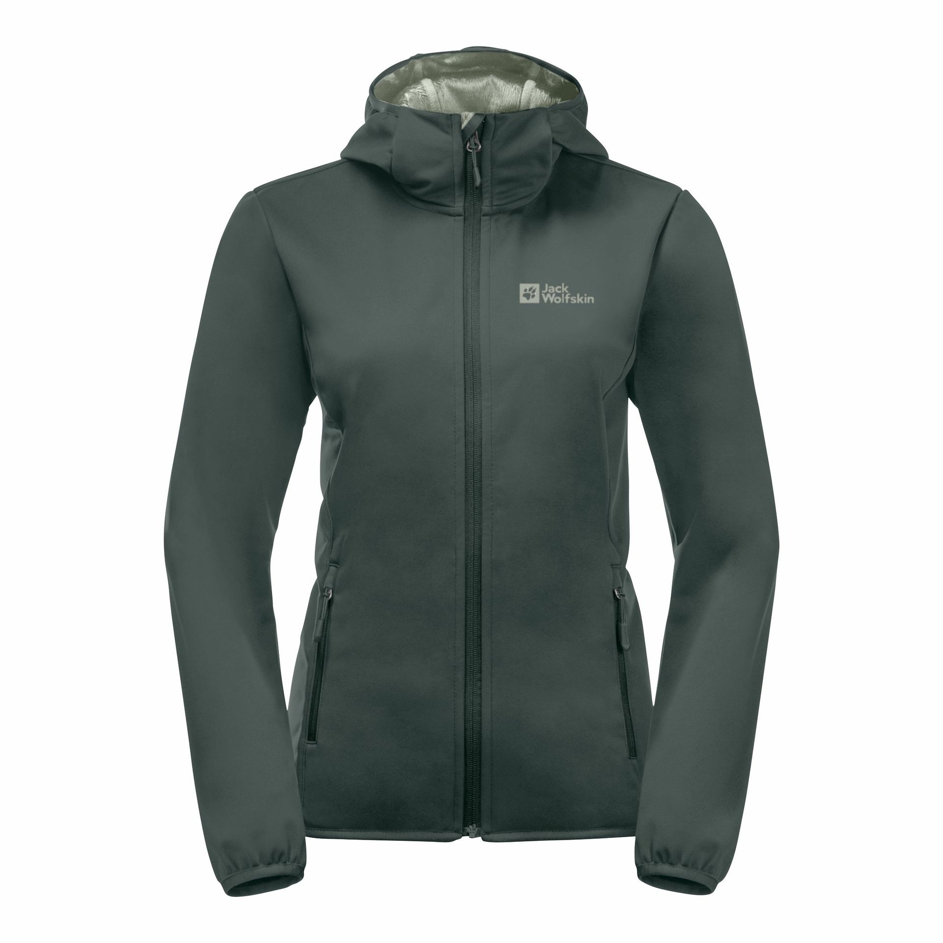 Damska kurtka softshellowa Jack Wolfskin WINDHAIN HOODY W slate green - XS