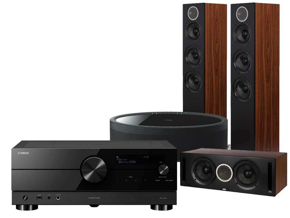 Yamaha RX-A2A (czarny) + Debut Reference F5 (czarny) + Debut Reference C5 (czarny) + MusicCast 50 (czarny)