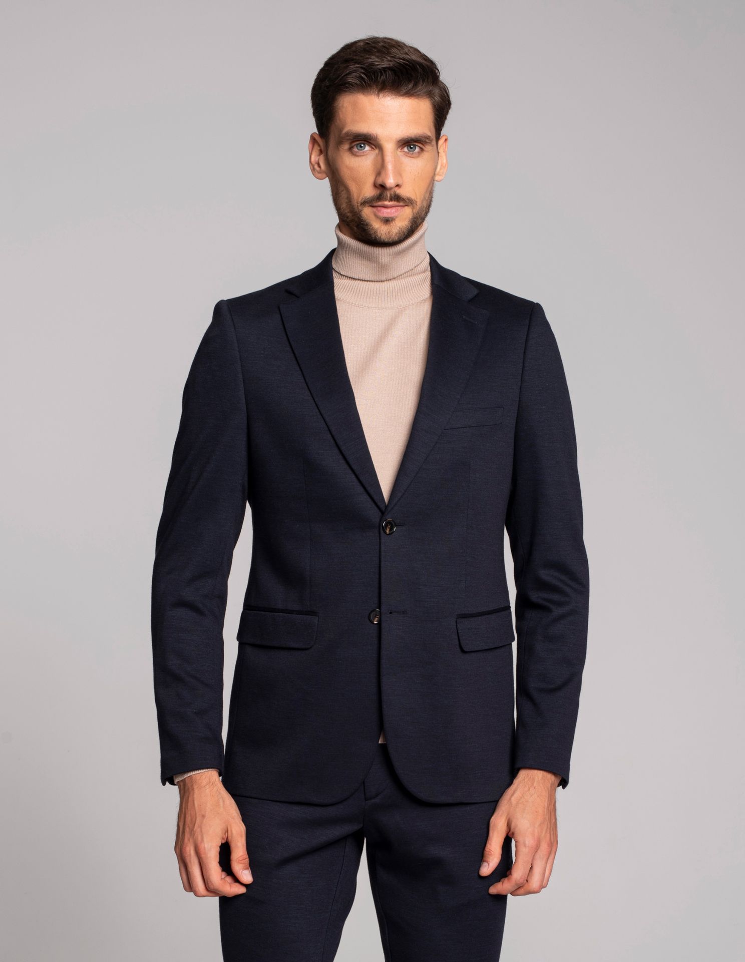 marynarka nepi granatowy slim fit