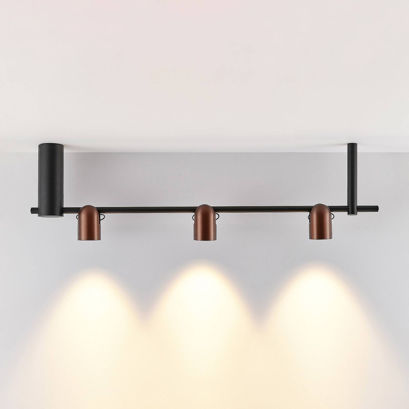 Lampa wisząca Molto Luce Nuun SD, czarny/kawowy brąz, 3-punktowa.