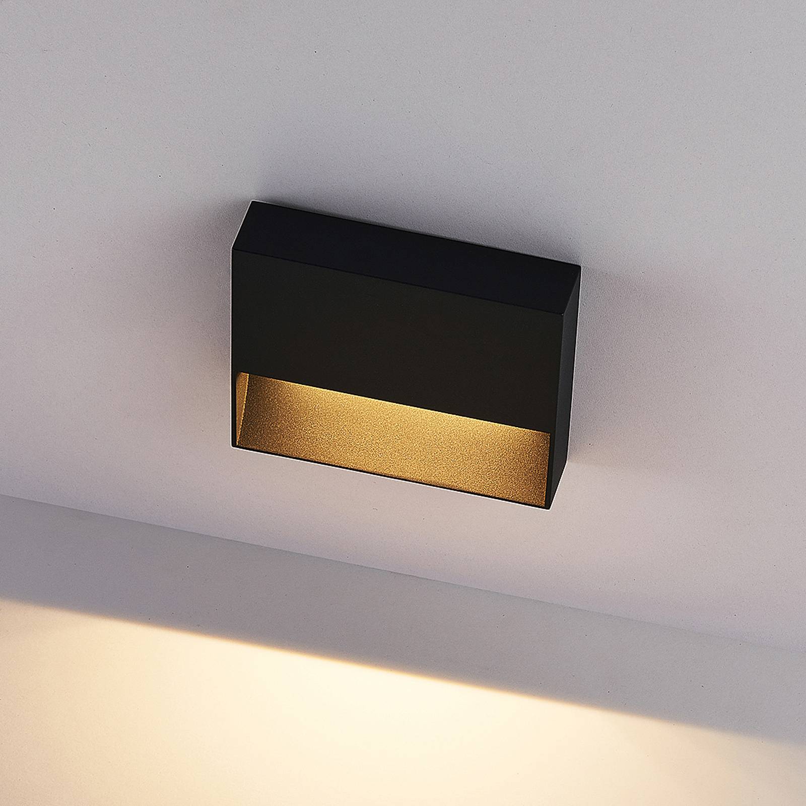 Molto Luce kinkiet zewnętrzny LED Cado, szerokość 14 cm, czarny