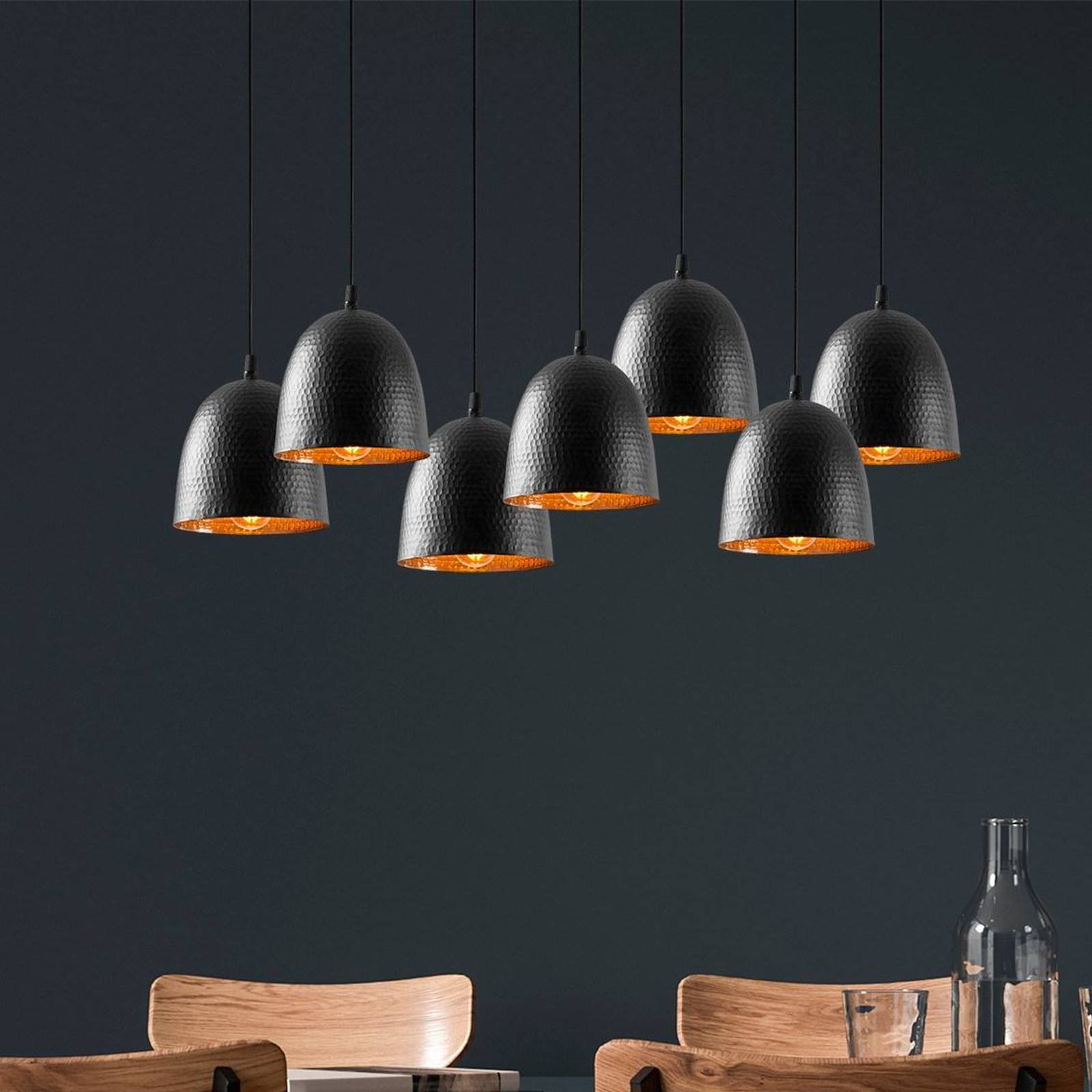 Opviq Lampa wisząca Tattoo 6181, czarna, metalowa, 7-punktowa