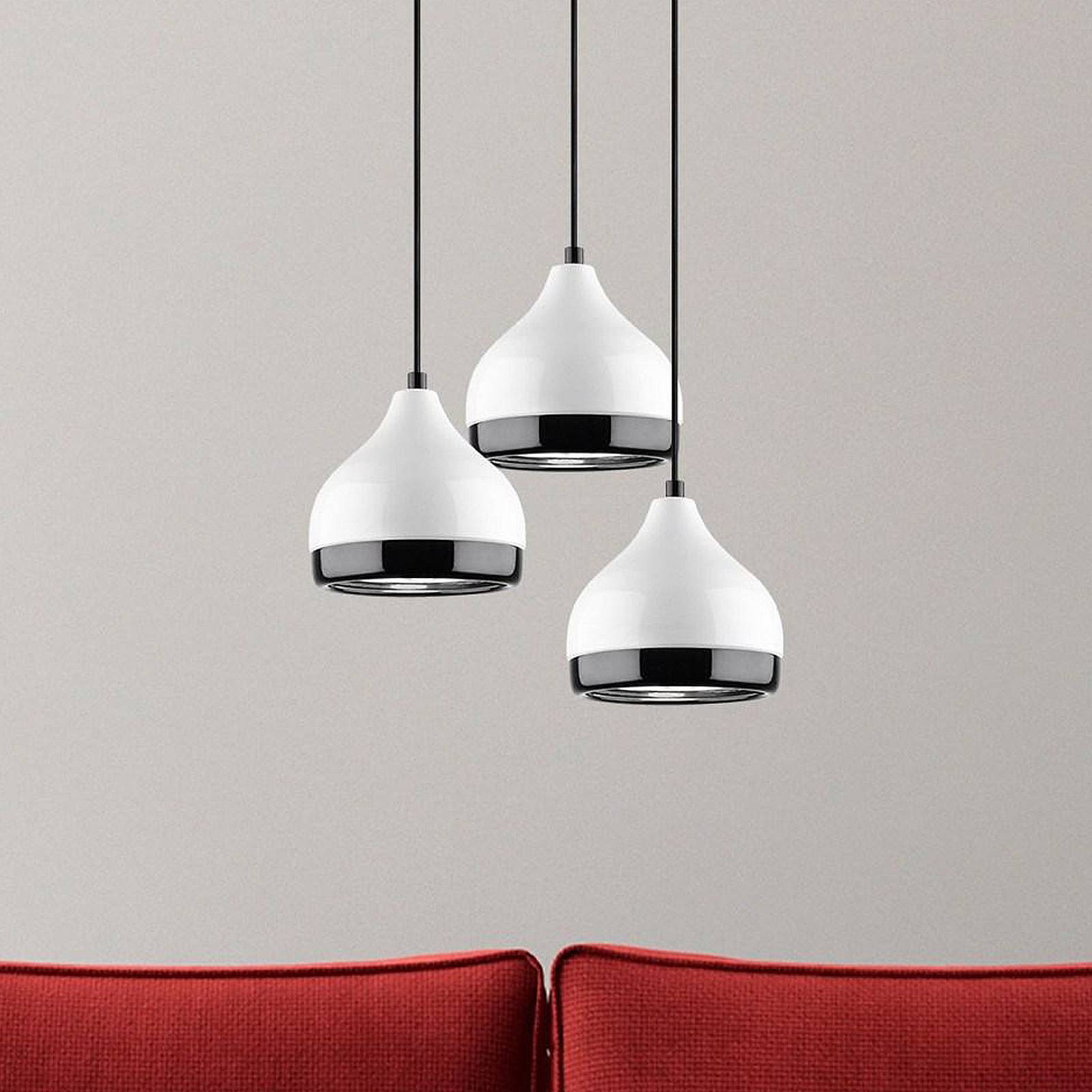 Opviq Lampa wisząca Yildo 6873, biały/czarny, metalowa, okrągła 3-punktowa