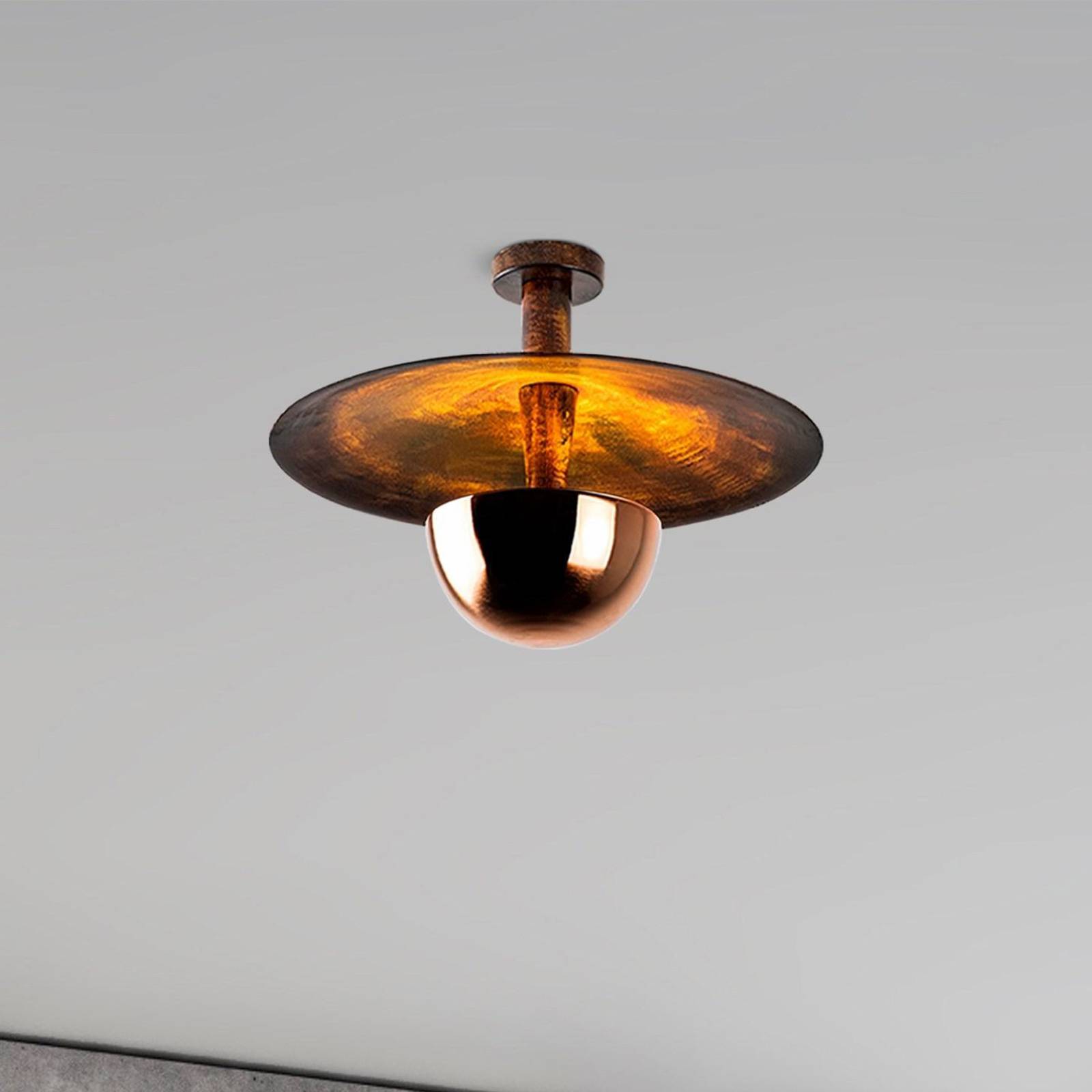 Opviq Lampa sufitowa Kurt 13355, kolor miedziany, metal, Ø 48 cm