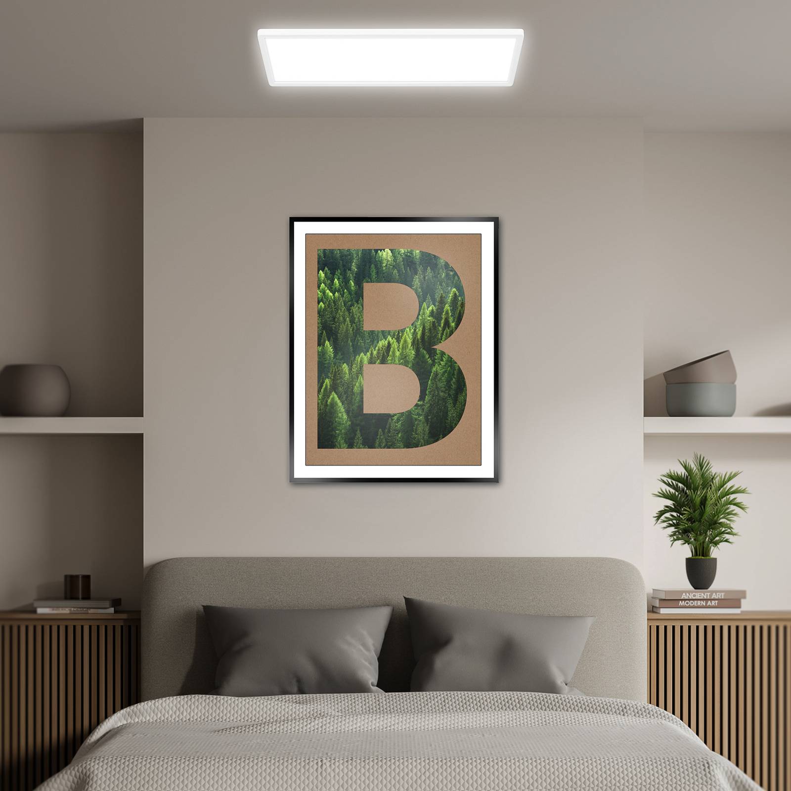 Briloner Lampa sufitowa LED Tava A, 58x20 cm, tworzywo sztuczne, biały