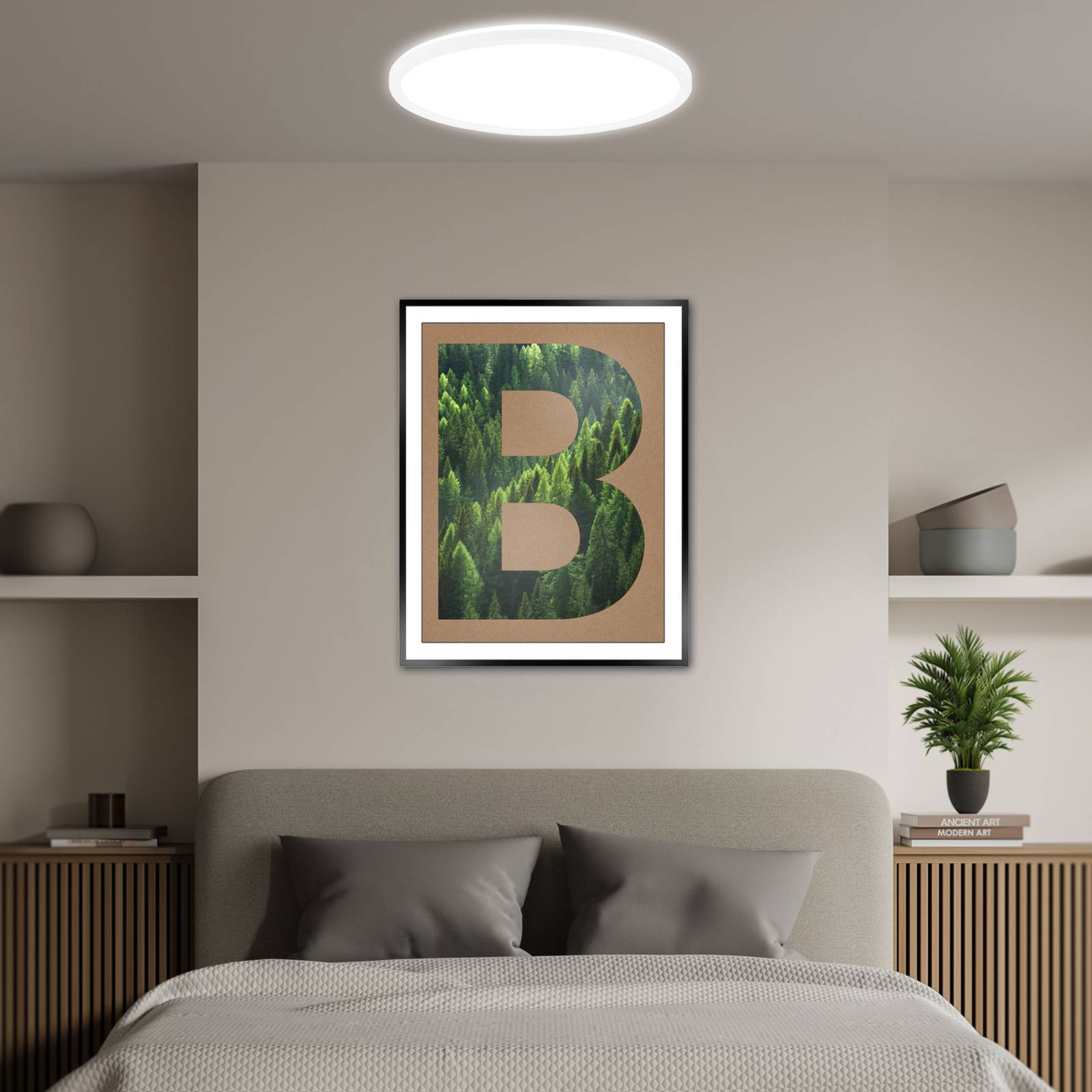 Briloner Lampa sufitowa LED Tava A, Ø 42 cm, tworzywo sztuczne, biały