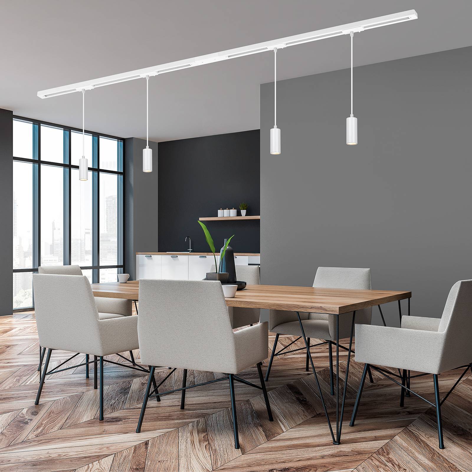Briloner System szynowy LED HV-LED Rail, wiszący, biały, 4-punktowy, długość 1,5 m