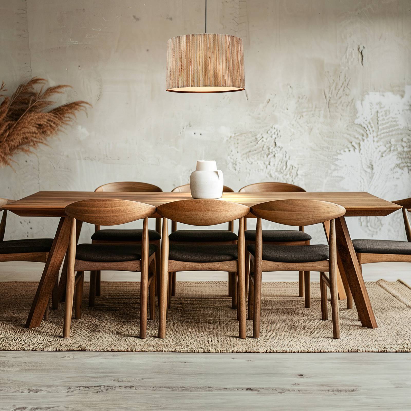 Briloner Lampa wisząca Slama, 1-punktowa, Ø 35 cm, kolor naturalny, trawa morska