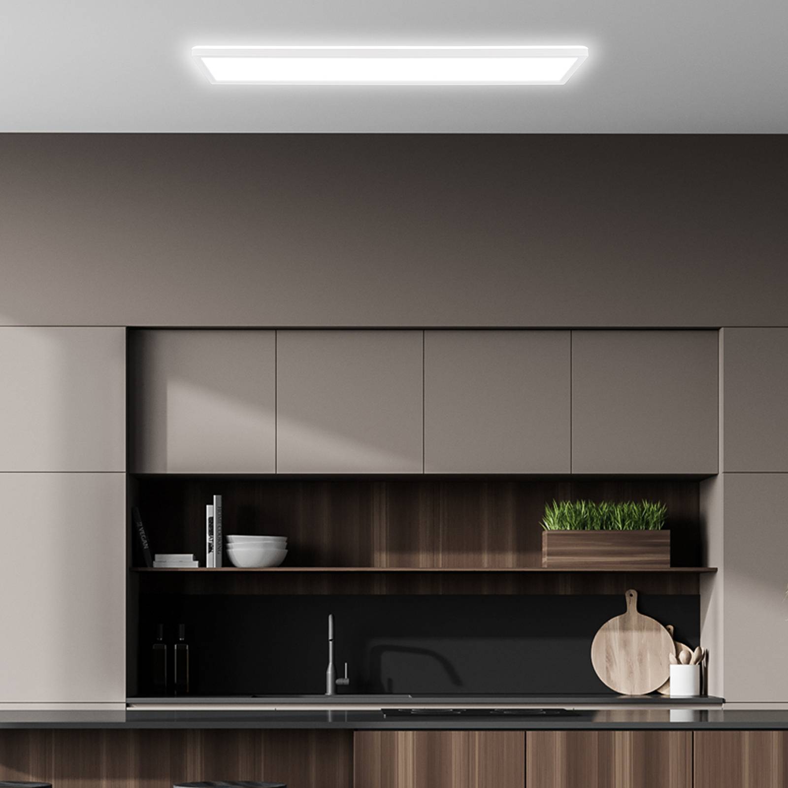 Briloner Lampa sufitowa LED Tava A, 98x20 cm, tworzywo sztuczne, biały
