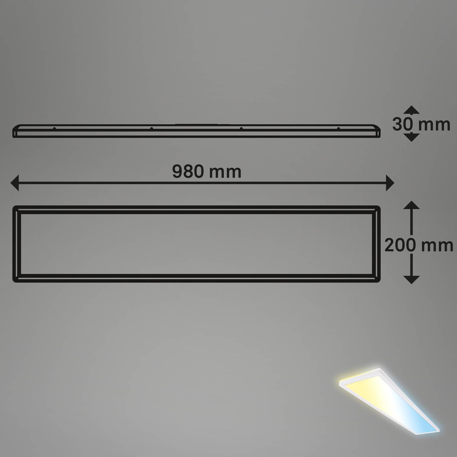 Briloner Inteligentna lampa sufitowa LED Tava, 98x20 cm, CCT, ściemniana