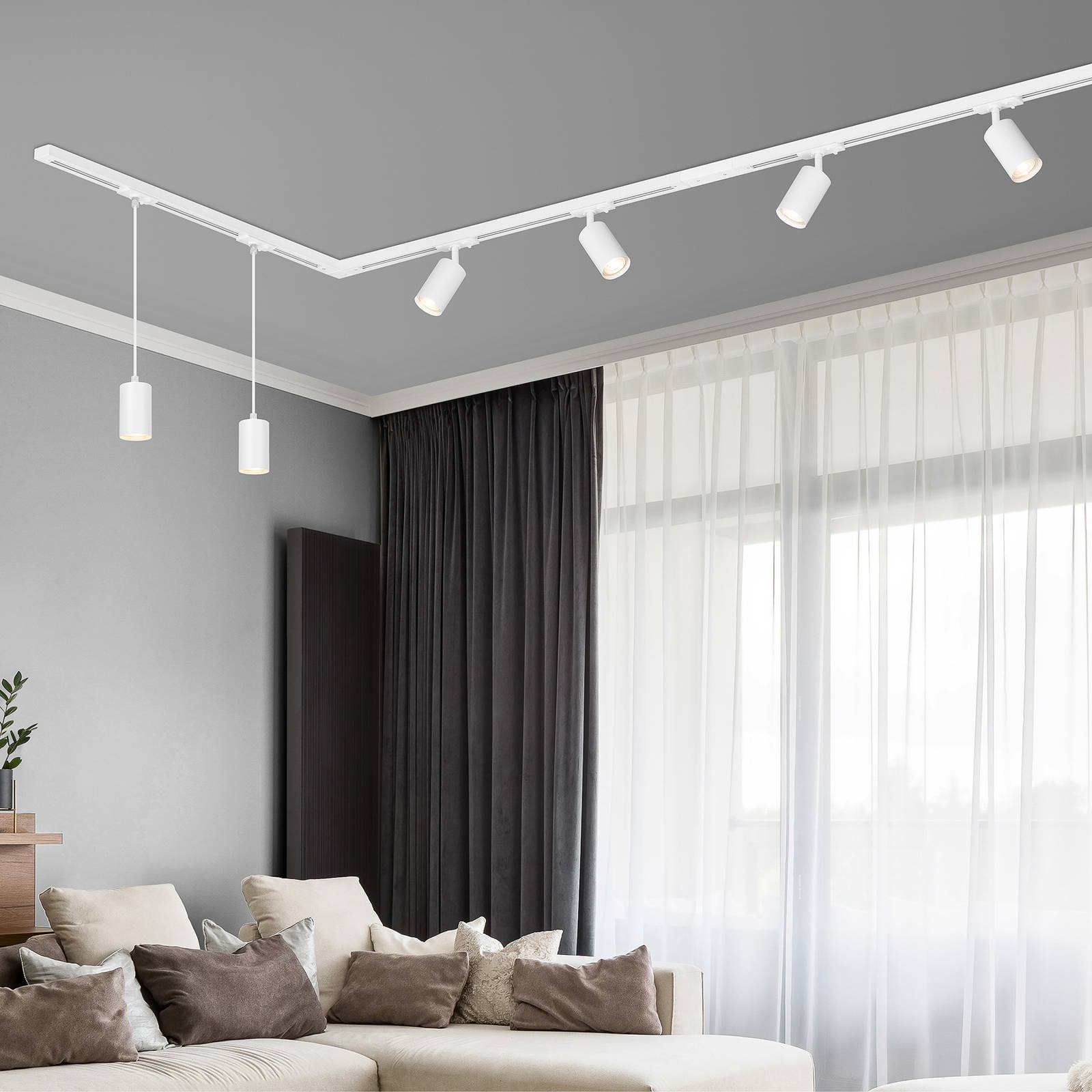 Briloner System szynowy HV Szyna, biała, 4 plus 2-punktowa, długość 2,25m