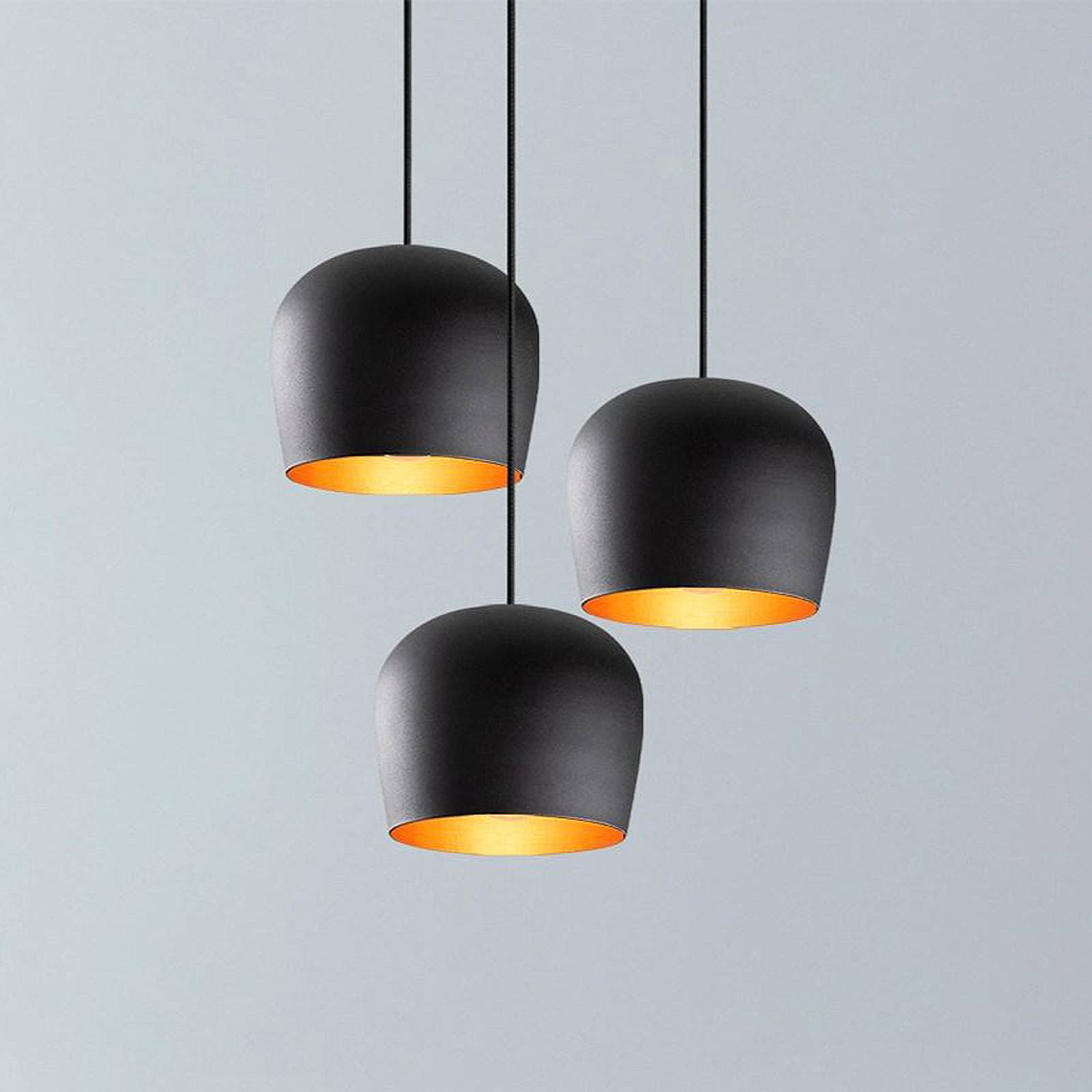 Opviq Lampa wisząca Berceste N-1413, czarna, metalowa 3-punktowa okrągła