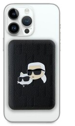 Karl Lagerfeld Powerbank indukcyjny MagSafe 5000 mAh, Karl&Choupette Head Pin 15W, czarny