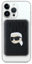Karl Lagerfeld Powerbank indukcyjny MagSafe 5000 mAh, Karl Head Pin 15W, czarny