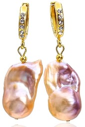 Kolczyki Prawdziwe Perły Duże Pearl Flameball Multicolor Gold Złote Srebro Certyfikat