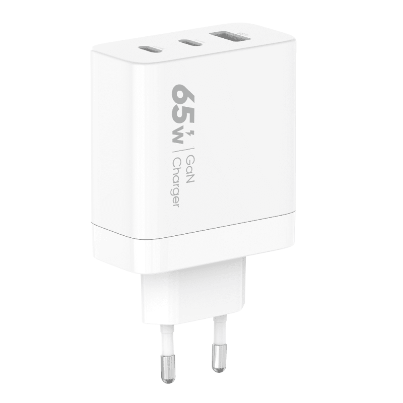 Ładowarka sieciowa VIDVIE PLE262 1xUSB + 2xType-C + kabel Type-C/Type-C 3A 65W GaN biały