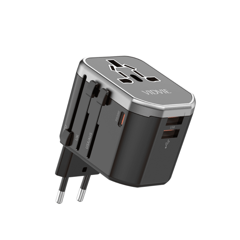 Adapter ładowarka sieciowa VIDVIE TA4404 EU/UK/US/AUS TA4404 EU/UK/US/AUS czarny
