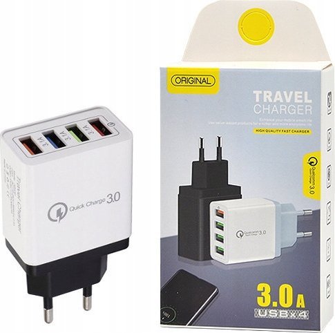 Ładowarka ŁADOWARKA SIECIOWA 3A QUICK 3.0 FAST CHARGER 3100MAH 4XUSB BOX BLACK>