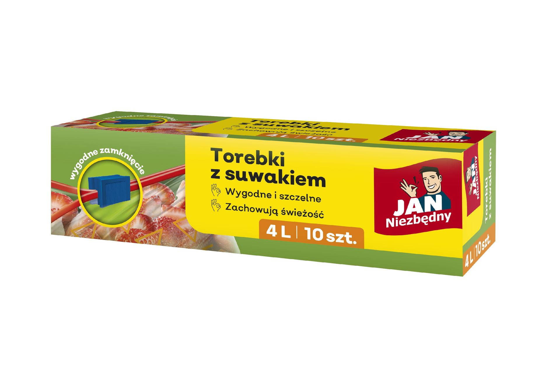 Duże woreczki na żywność z suwakiem wielokrotnego użytku 4L 10 szt.