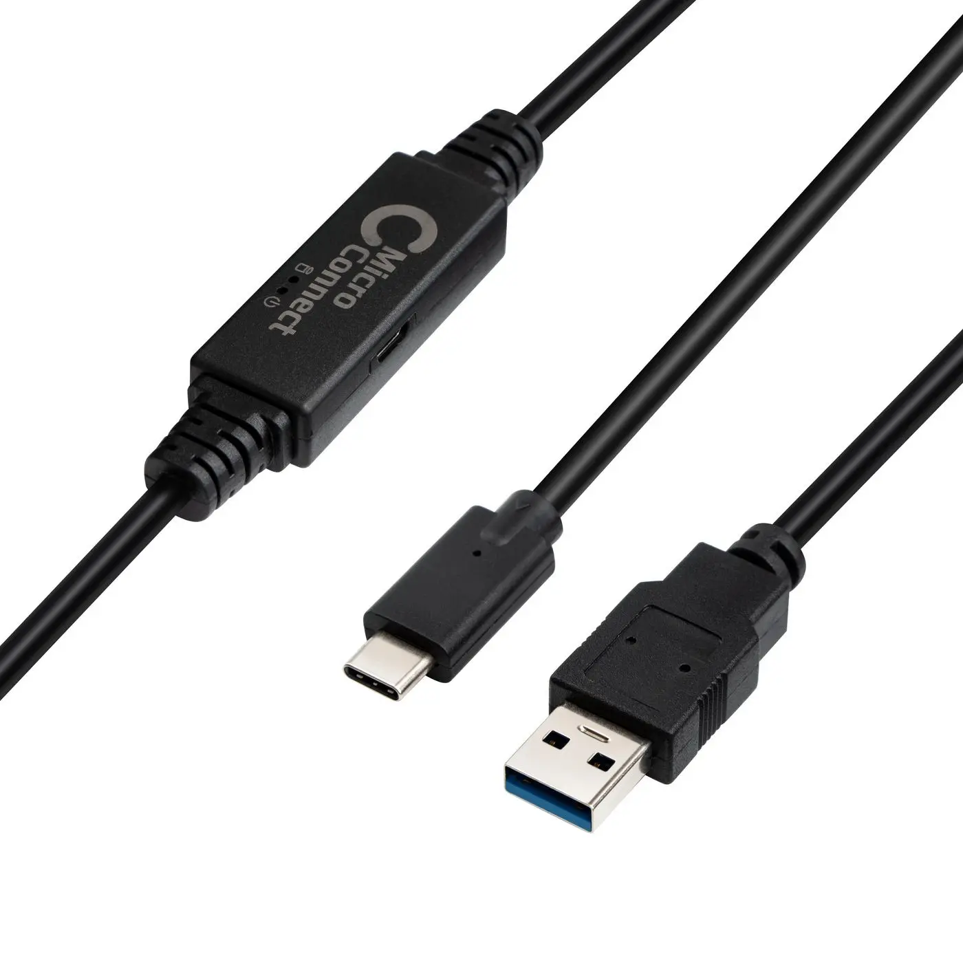 Microconnect USB3.1CA5AMP kabel USB 5 m USB 3.2 Gen 1 (3.1 Gen 1) USB C USB A Czarny