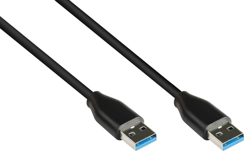 Kabel USB Alcasa USB-A - USB-A 0.5 m Czarny (2831-AA005S)