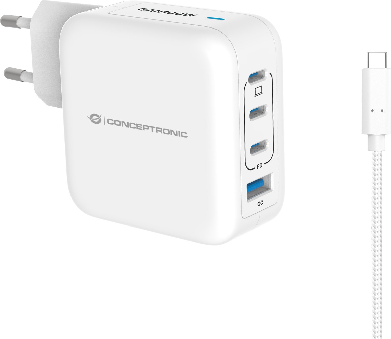 Ładowarka Conceptronic CONCEPTRONIC Ladegerät 4Port 100W,3xUSB-C,1xUSB-A 1.5m ws
