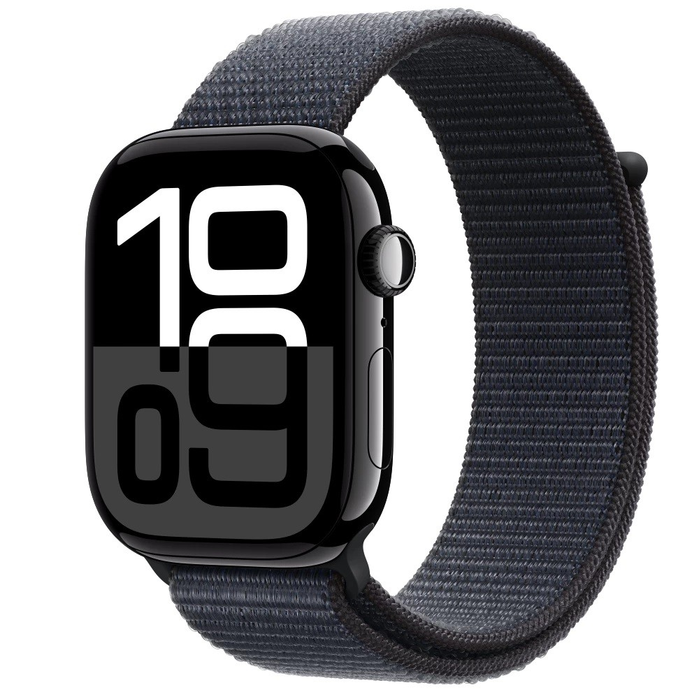 Apple Watch 10 GPS 46mm z aluminium onyksu opaską sportową Czarny