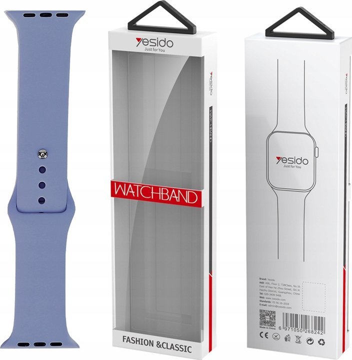 yesido WB44 Silikonowy Pasek do iWatch S 42/44/45 (97+118) #49 NIEBIESKI