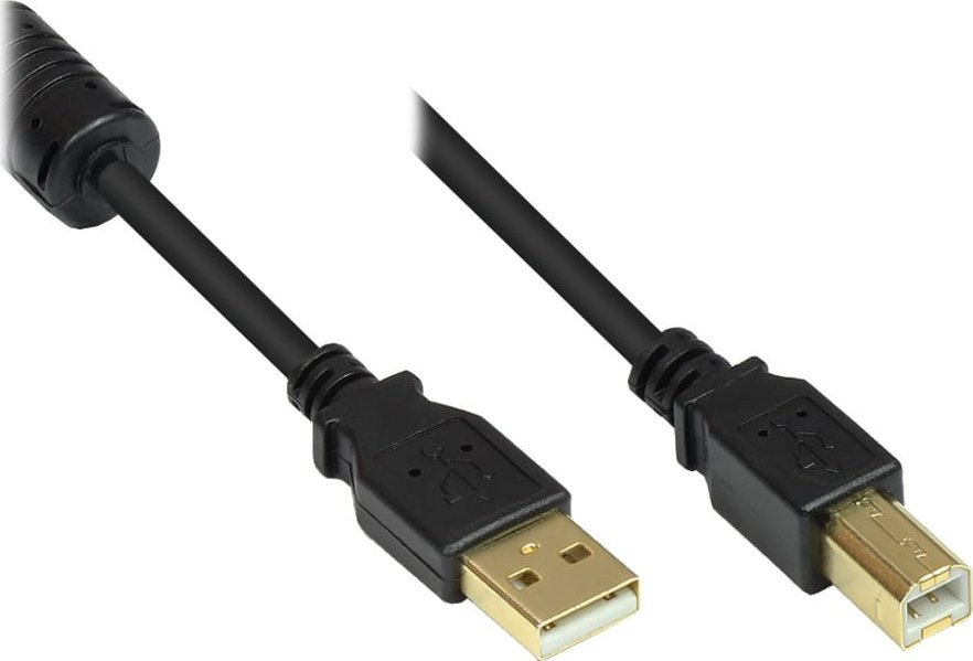 Kabel USB Alcasa USB-A - USB-B 3 m Czarny (GC-M0082)
