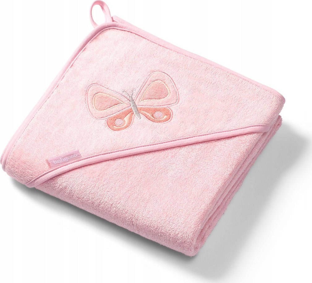 BabyOno Okrycie kąpielowe bambusowe ręcznik z kapturkiem NATURAL BAMBOO 100 x 100cm różowe 346/04 >> 0zł za wysyłkę przy zakupach od 149 zł 