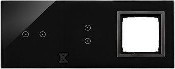 KONTAKT-SIMON Simon Touch ramki Panel dotykowy S54 Touch, 3 moduły, 2 pola dotykowe poziome + 2 pola dotykowe pionowe + 1 otwór na osprzęt S54 DSTR3230/73