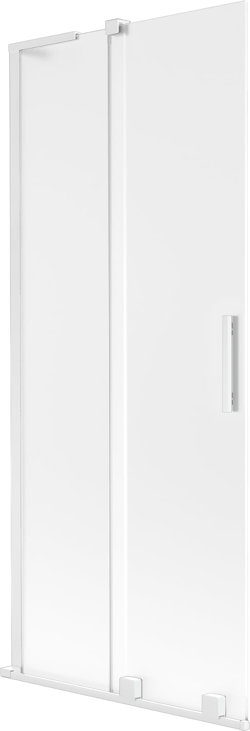 Mexen Velar L parawan nawannowy 2-skrzydłowy rozsuwany 80 x 150 cm, szron, biały - 896-080-003-31-20