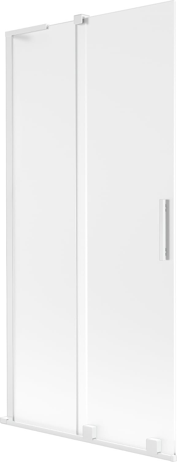 Mexen Velar L parawan nawannowy 2-skrzydłowy rozsuwany 90 x 150 cm, szron, biały - 896-090-003-31-20