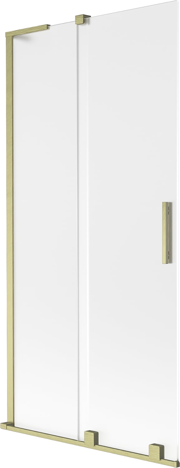 Mexen Velar L parawan nawannowy 2-skrzydłowy rozsuwany 90 x 150 cm, szron, złoty szczotkowany - 896-090-003-31-55