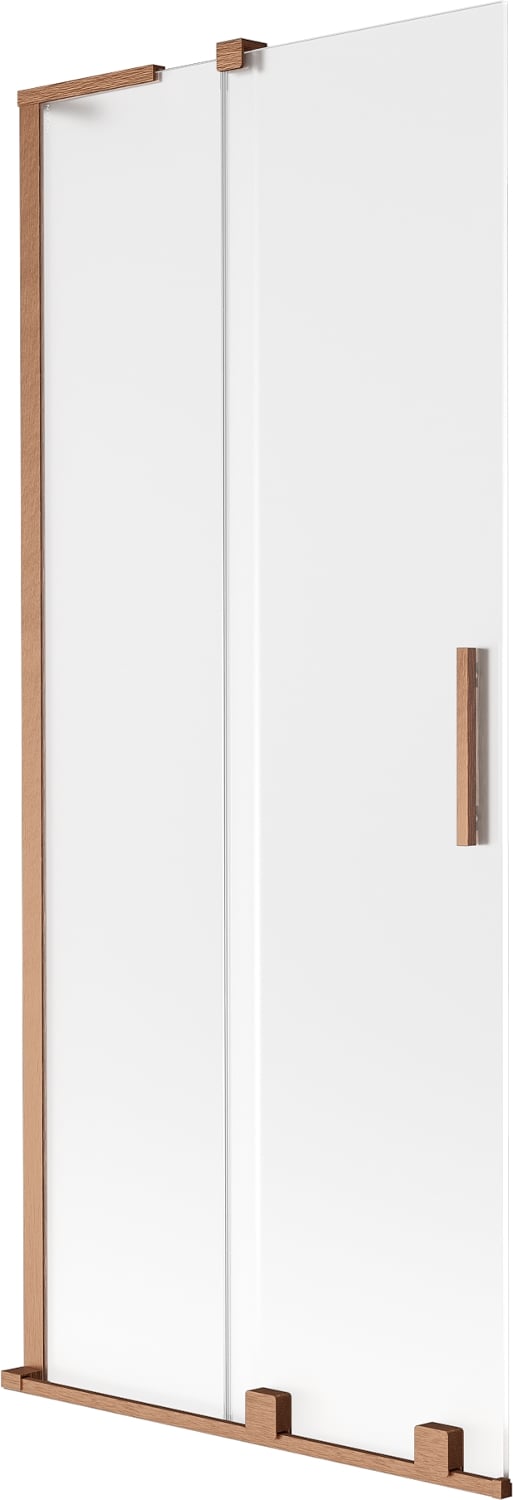 Mexen Velar L parawan nawannowy 2-skrzydłowy rozsuwany 80 x 150 cm, szron, miedź szczotkowana - 896-080-003-31-65