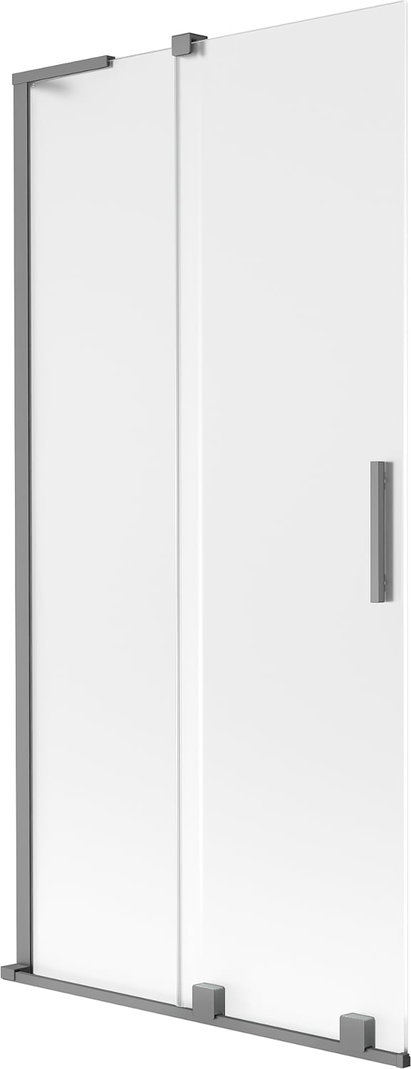 Mexen Velar L parawan nawannowy 2-skrzydłowy rozsuwany 90 x 150 cm, szron, gun metal - 896-090-003-31-95