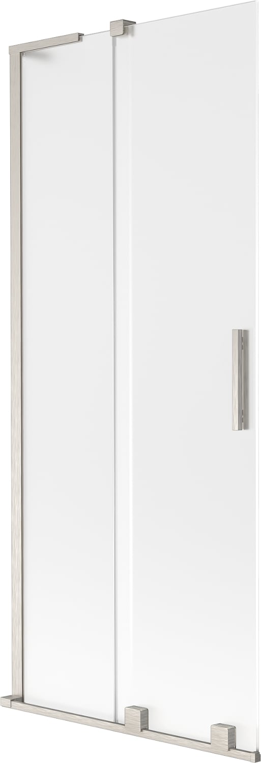 Mexen Velar L parawan nawannowy 2-skrzydłowy rozsuwany 85 x 150 cm, szron, nikiel szczotkowany - 896-085-003-31-97