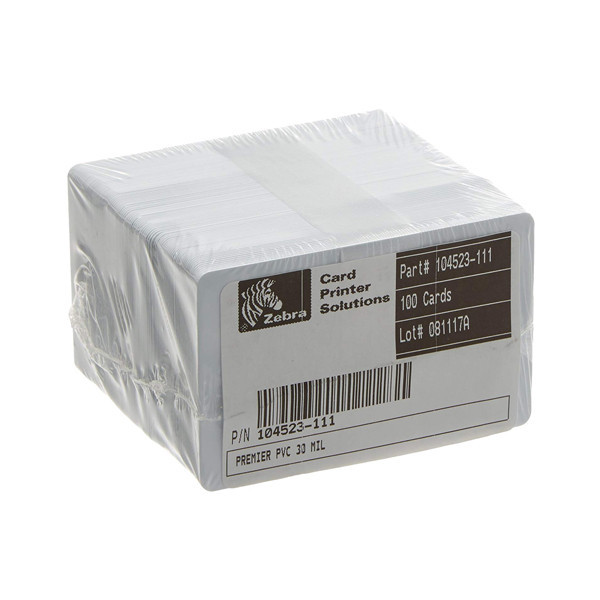 Karty PVC Zebra Premier Cards białe 500szt (104523-111)