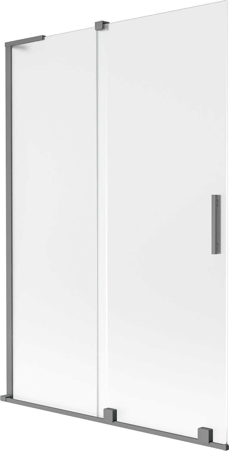 Mexen Velar L parawan nawannowy 2-skrzydłowy rozsuwany 120 x 150 cm, szron, gun metal - 896-120-003-31-95