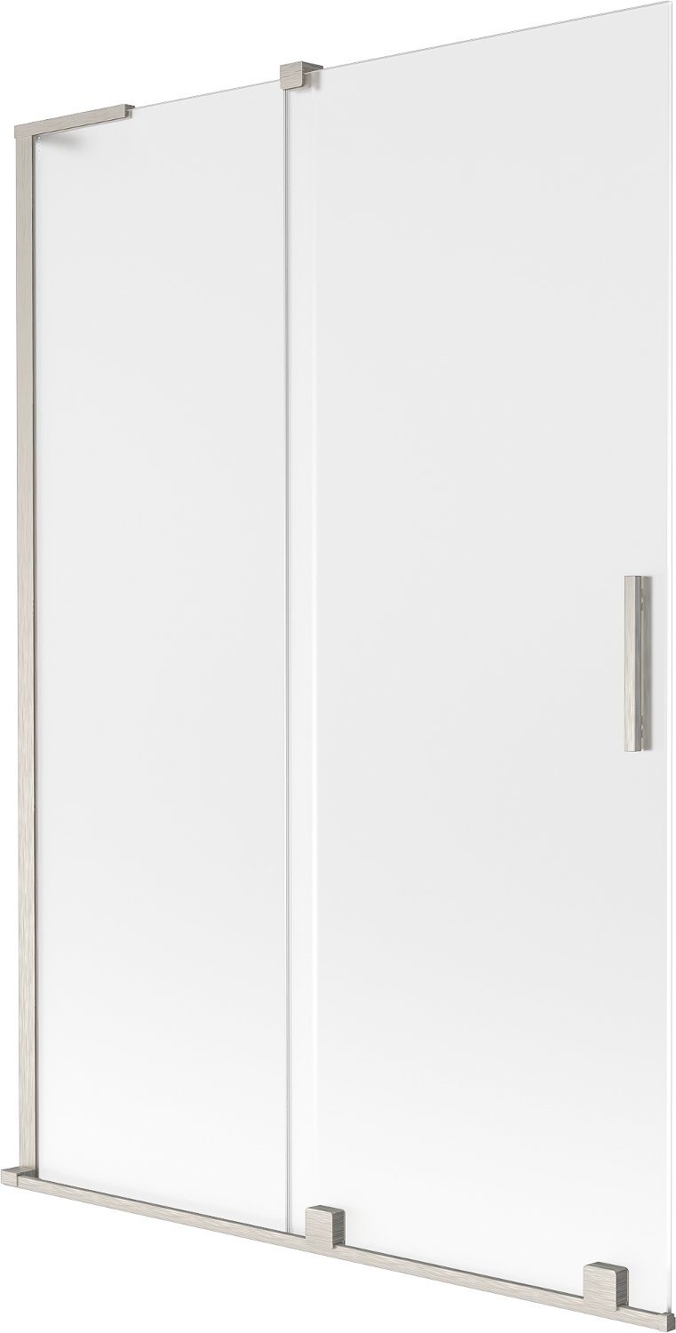 Mexen Velar L parawan nawannowy 2-skrzydłowy rozsuwany 120 x 150 cm, szron, nikiel szczotkowany - 896-120-003-31-97
