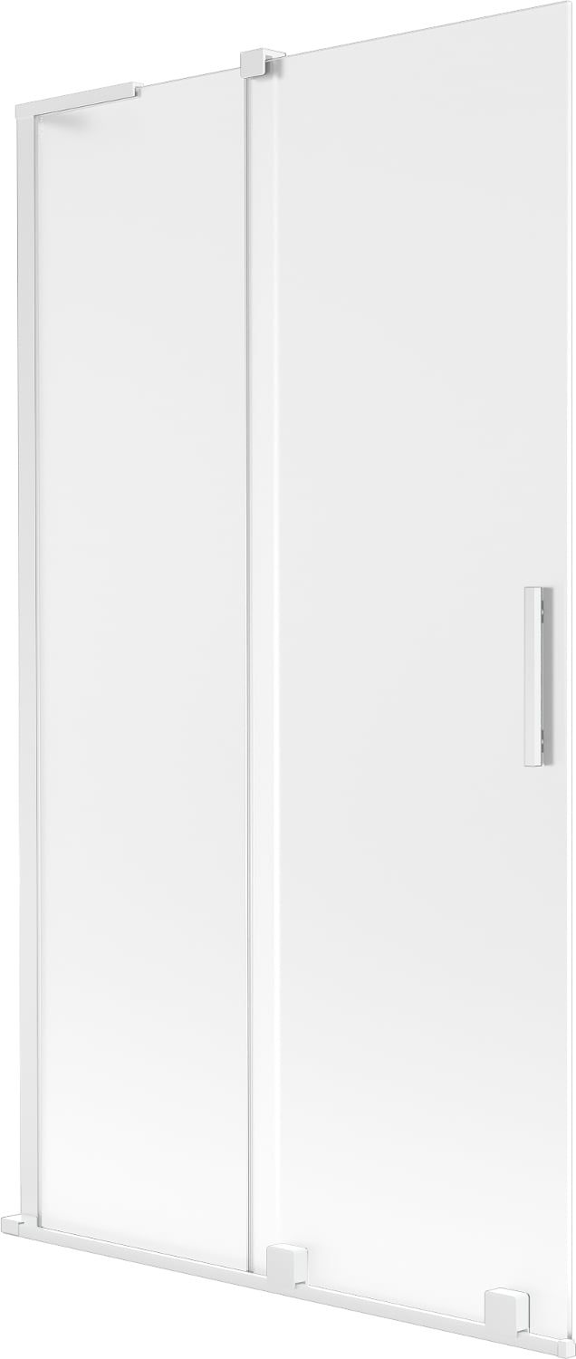 Mexen Velar L parawan nawannowy 2-skrzydłowy rozsuwany 100 x 150 cm, szron, biały - 896-100-003-31-20