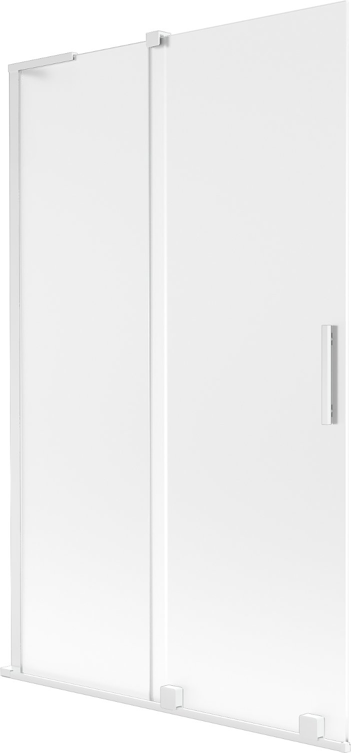 Mexen Velar L parawan nawannowy 2-skrzydłowy rozsuwany 110 x 150 cm, szron, biały - 896-110-003-31-20