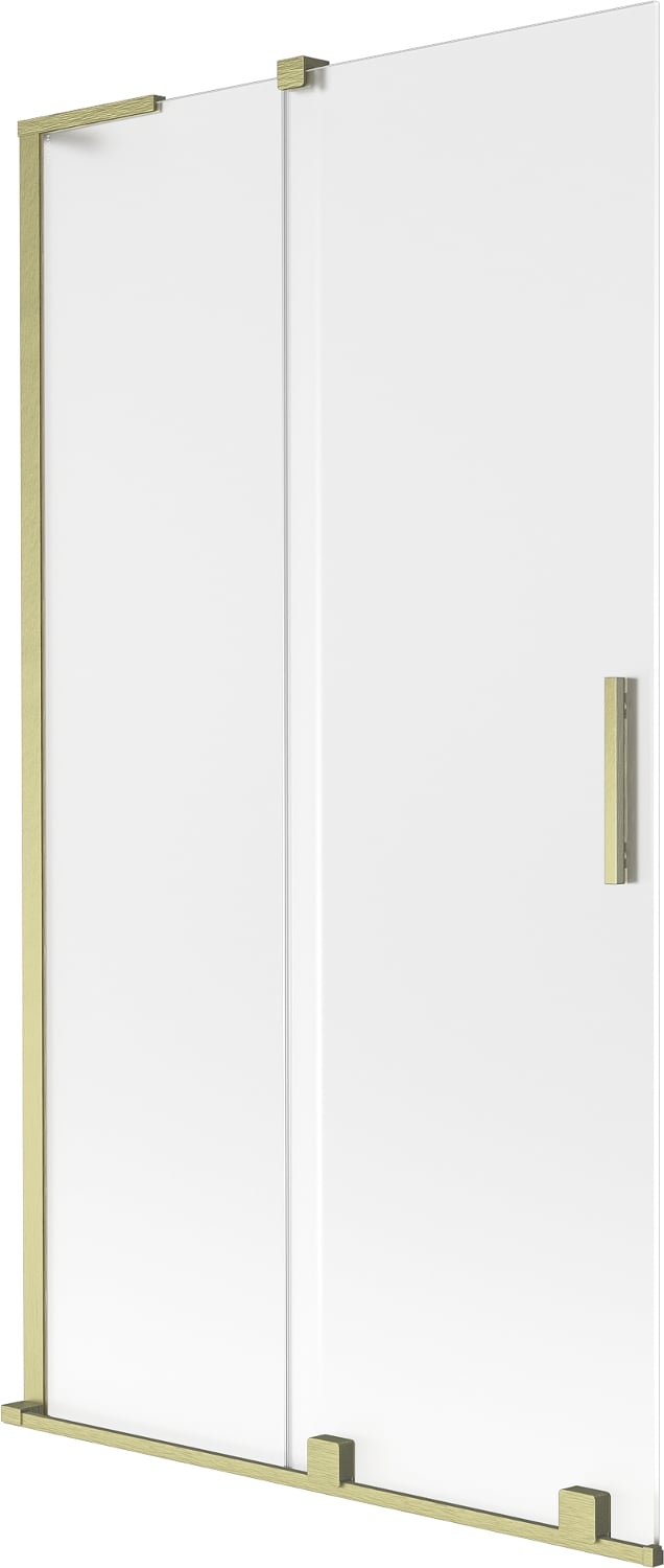 Mexen Velar L parawan nawannowy 2-skrzydłowy rozsuwany 100 x 150 cm, szron, złoty szczotkowany - 896-100-003-31-55