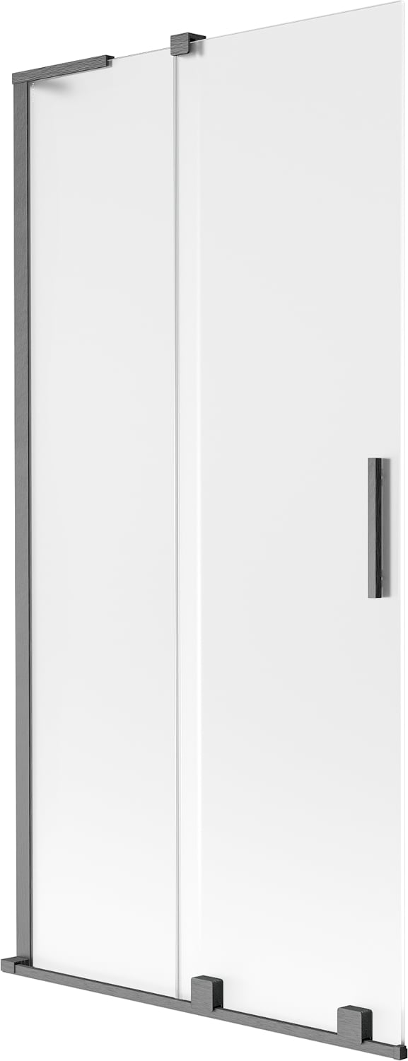 Mexen Velar L parawan nawannowy 2-skrzydłowy rozsuwany 95 x 150 cm, szron, gun gray szczotkowany - 896-095-003-31-66