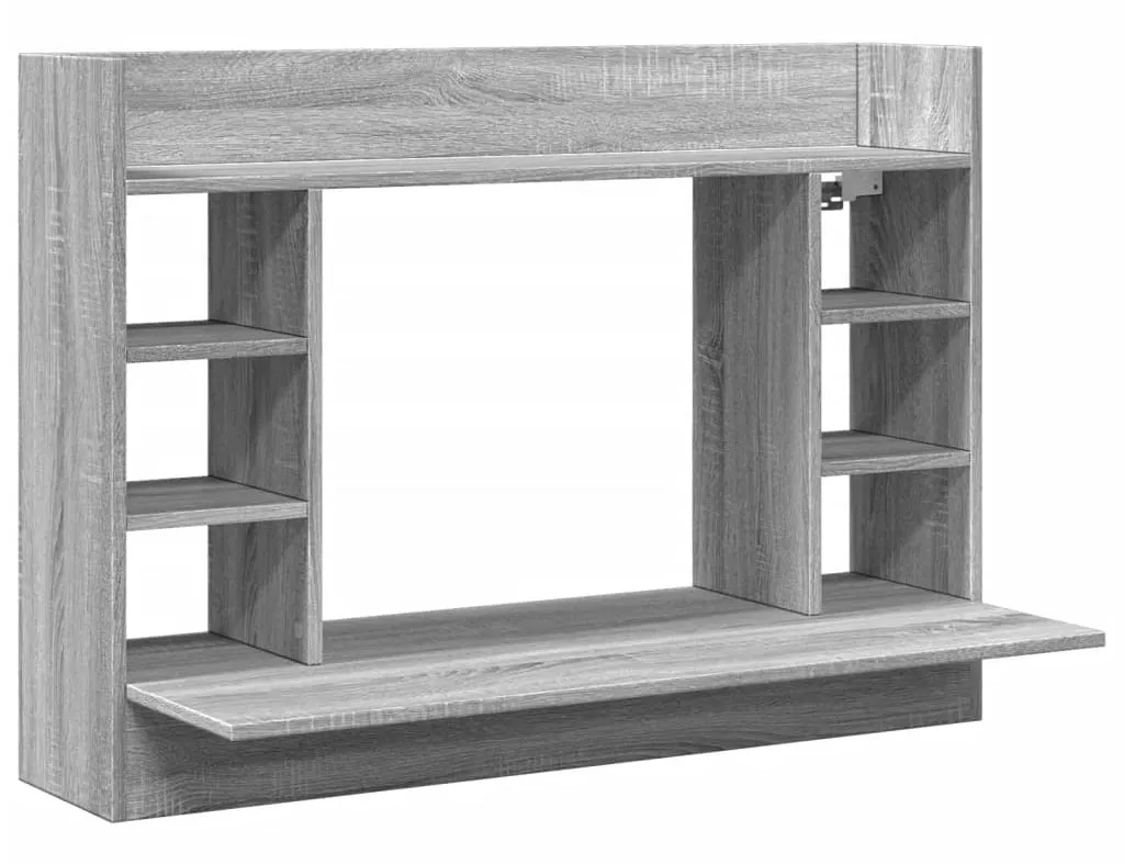 Minimalistyczne ścienne biurko szary dąb T0-W55