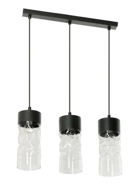 Szklana potrójna lampa wisząca nad stół - 3X EX501 M9-Z70
