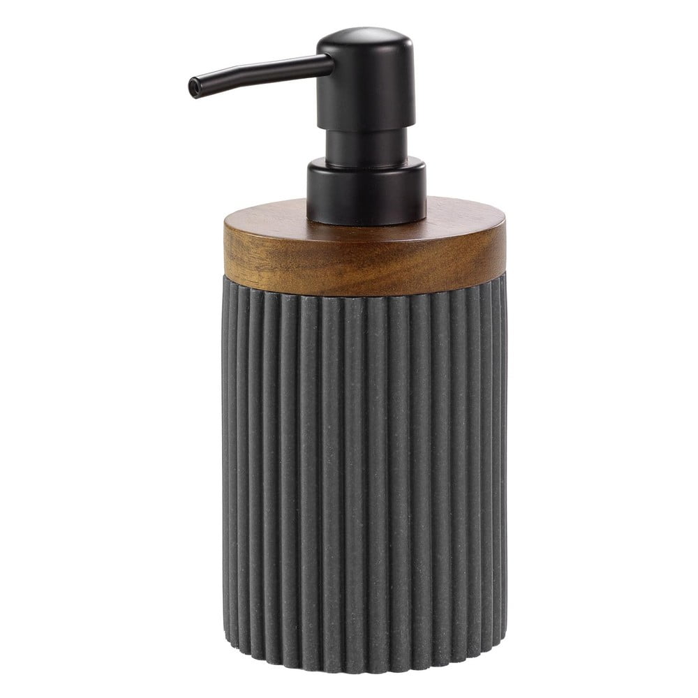 Antracytowy dozownik do mydła z żywicy polimerowej 350 ml Niagara – douceur d'intérieur