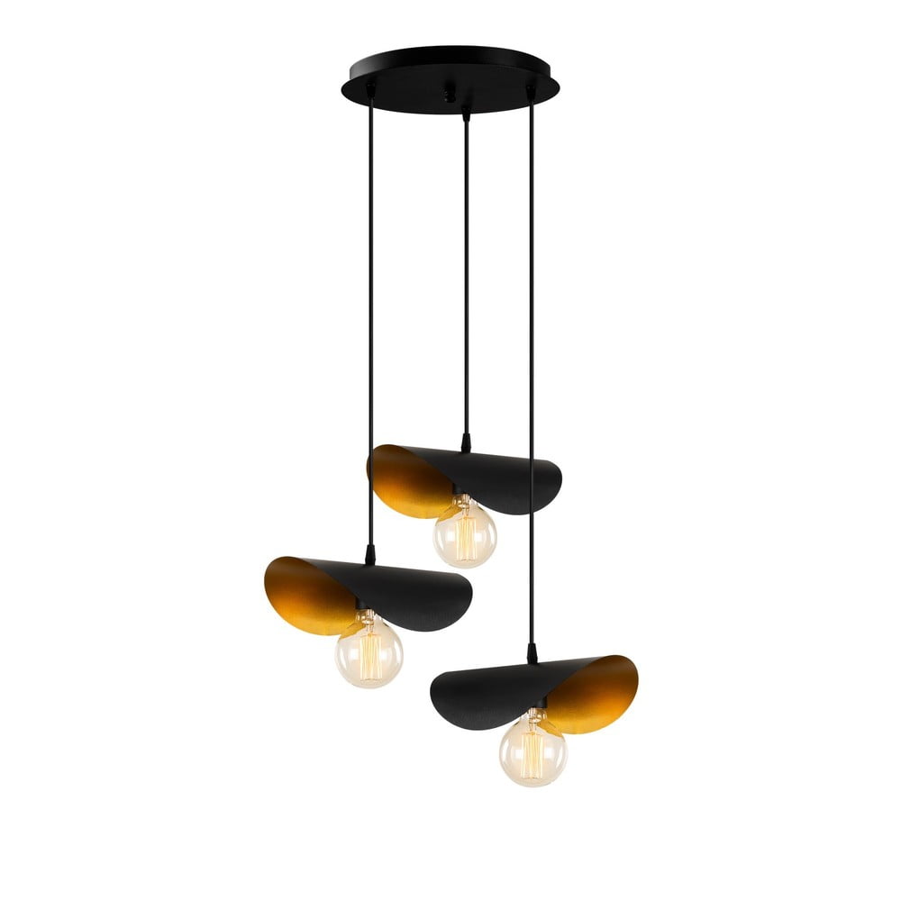Lampa wisząca w czarno-złotym kolorze z metalowym kloszem ø 45 cm Sivani – Opviq lights
