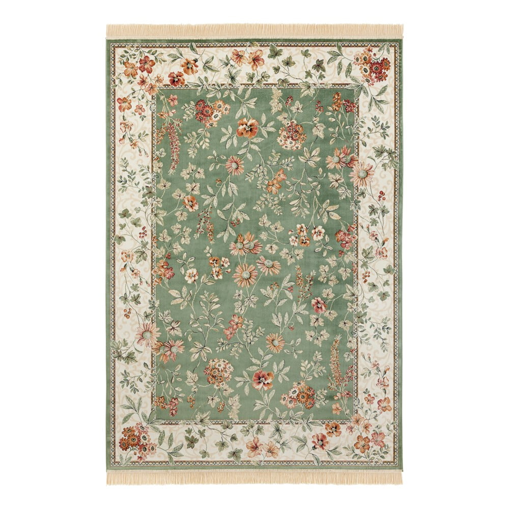Zielono-kremowy dywan z wiskozy 135x195 cm Oriental – Nouristan